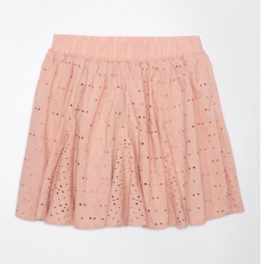 AE Pink Eyelet Flowy Mini Skort